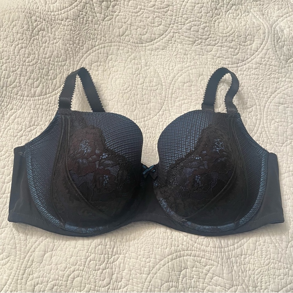 Voglio Gisella‎ blue/black lace bra size 42DDD